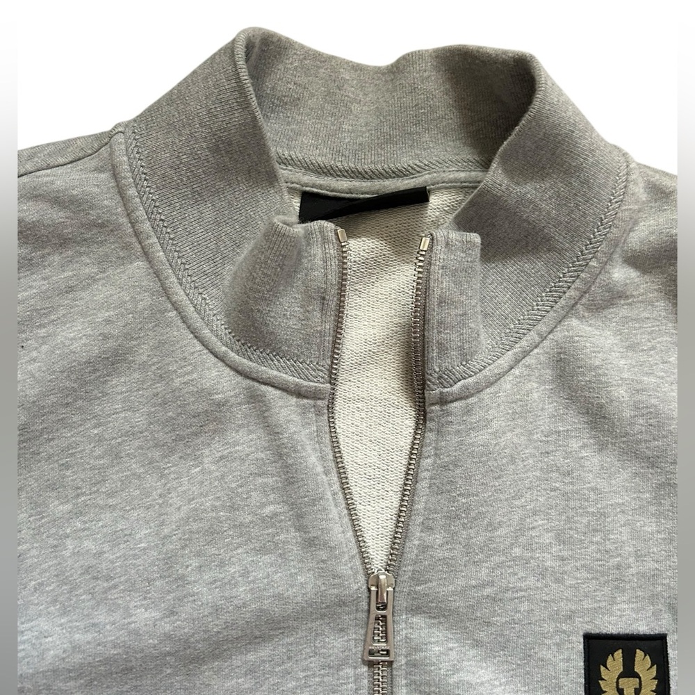 Belstaff Full Zip Sweatshirt Grey 100% Cotton Fleece Casual Sporty Active XXL - Picture 4 of 13